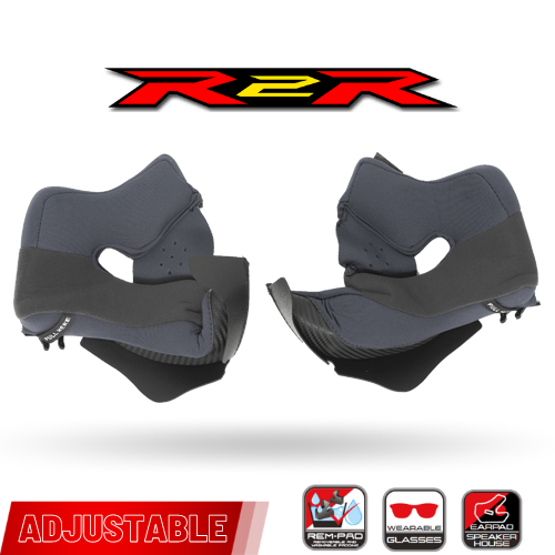 bike helmet sizing pads KYT R2R Motorcycle Helmet Cheek Pads