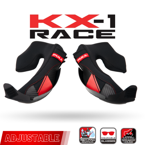 bike helmet padss KYT KX-1 Race GP, Cheek Pads , color: Black , size: XXL