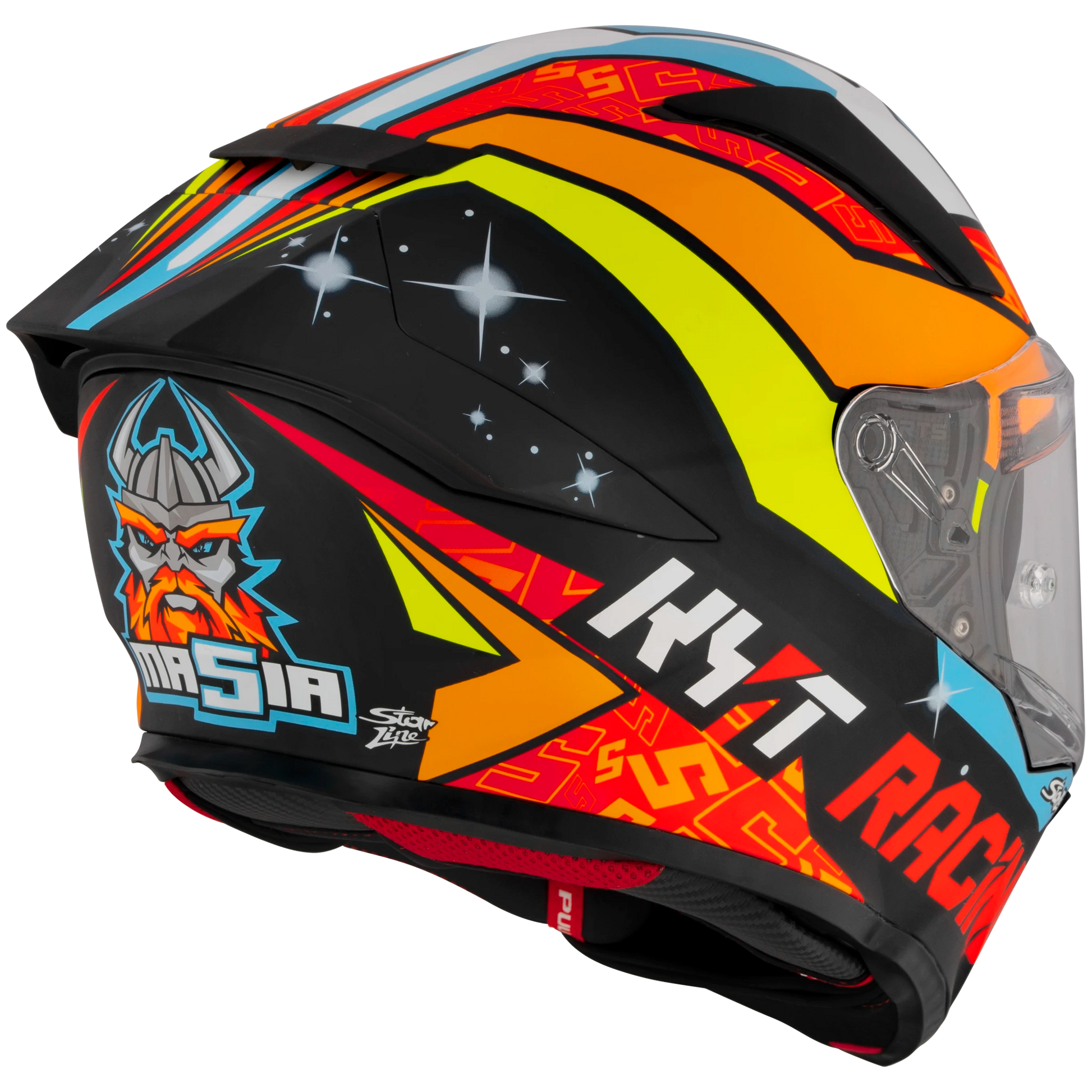 Rear Right Quarter View of KYT R2R Masia 2022 Replica Motorcycle Helmet