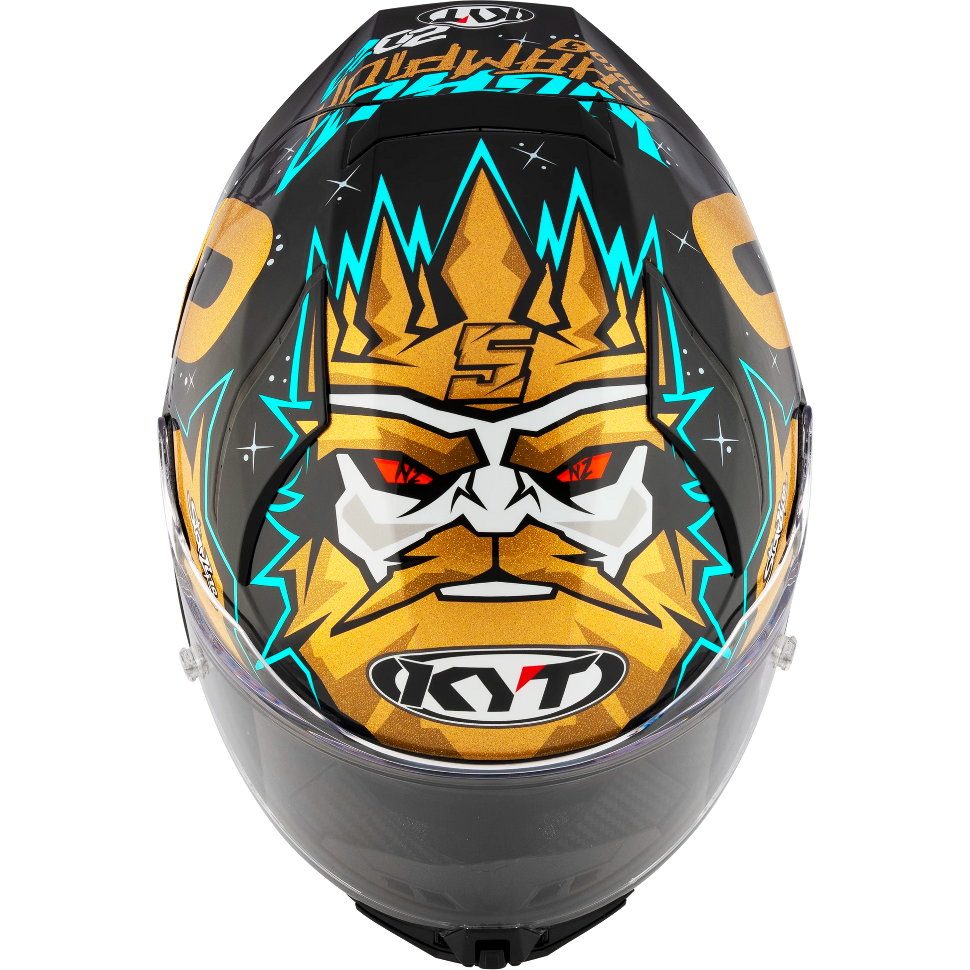 Top View of KYT R2R Masia World Champion 2023 Replica Motorcycle Helmet