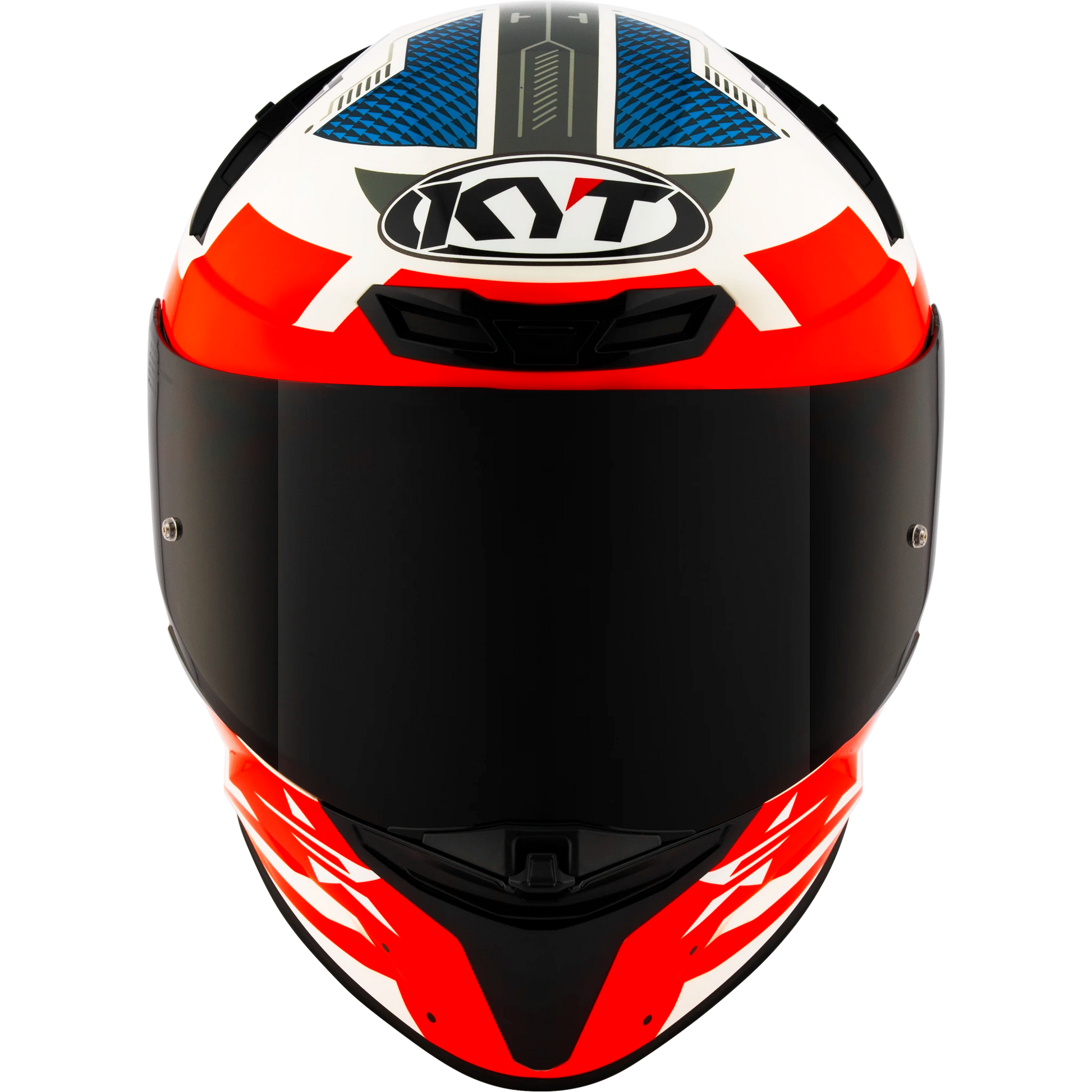 Front View of KYT TT-REVO Fuselage Red Motorcycle Helmet