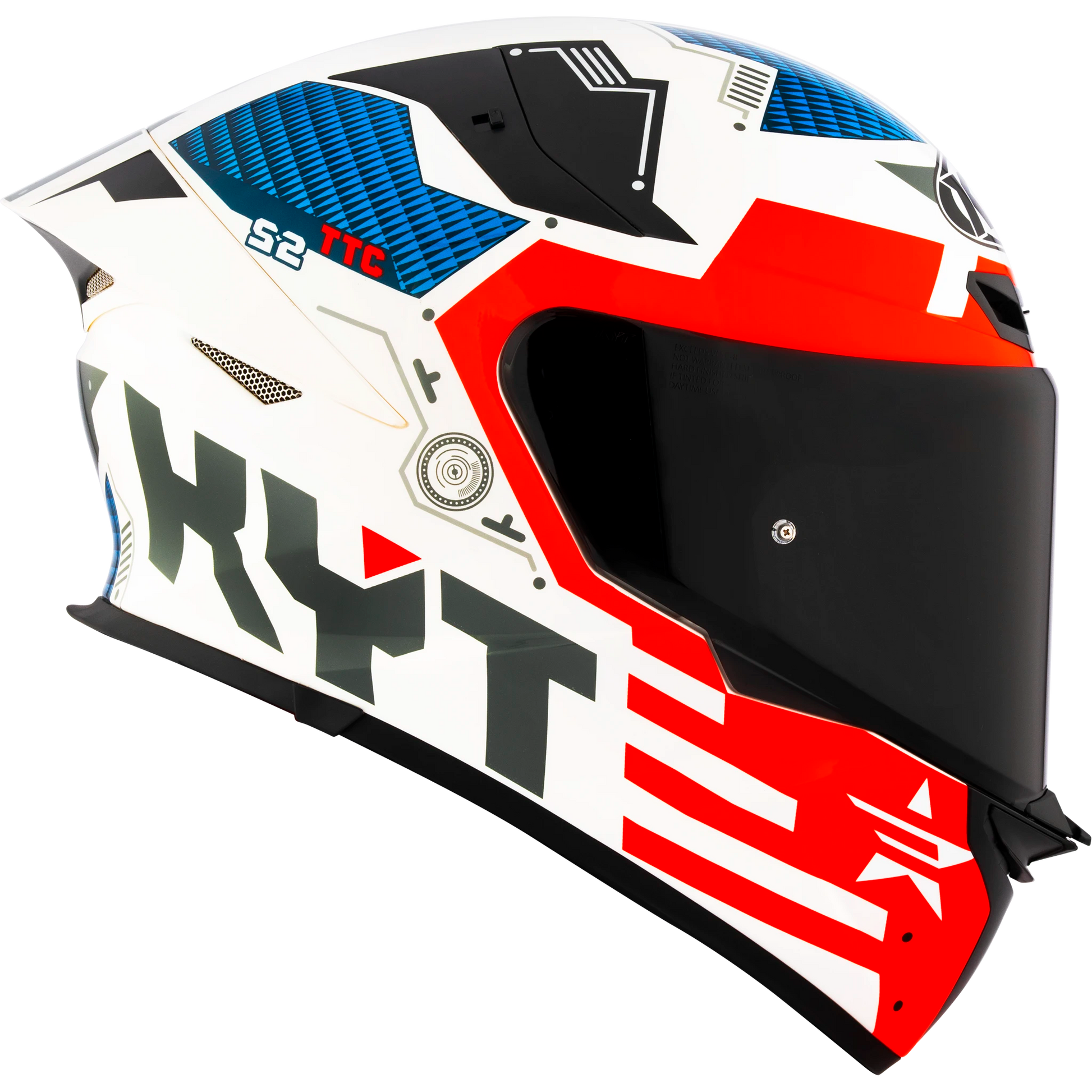 Right Side View of KYT TT-REVO Fuselage Red Motorcycle Helmet