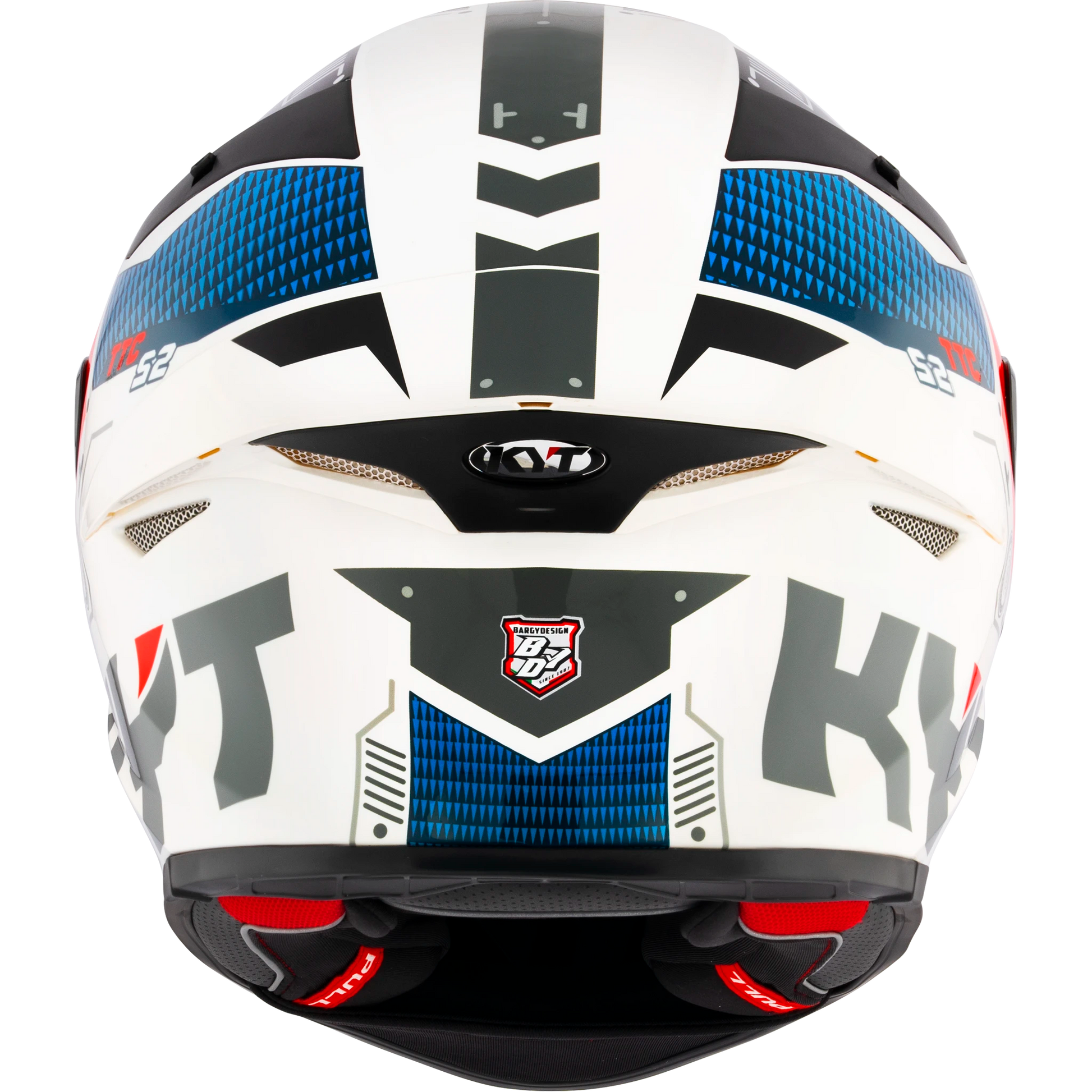 Rear View of KYT TT-REVO Fuselage Red Motorcycle Helmet