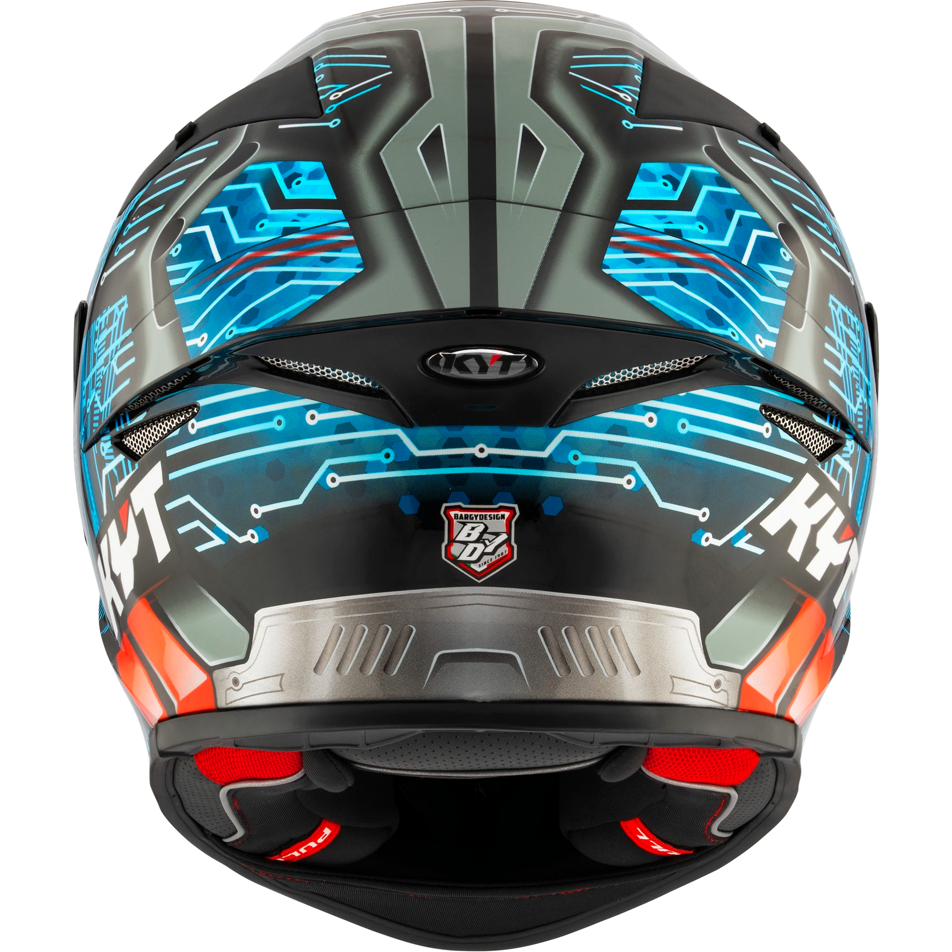 Rear View of KYT TT-REVO Synchrotron Motorcycle Helmet