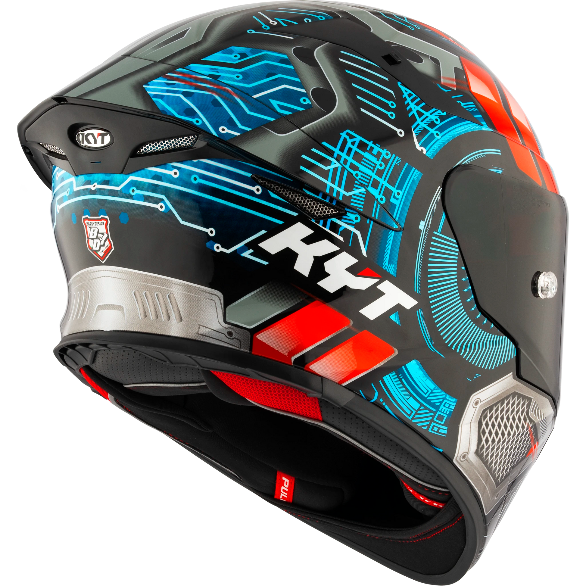 Rear Right Quarter View of KYT TT-REVO Synchrotron Motorcycle Helmet