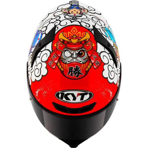 Top View of KYT TT-REVO Sushi Time Motorcycle Helmet