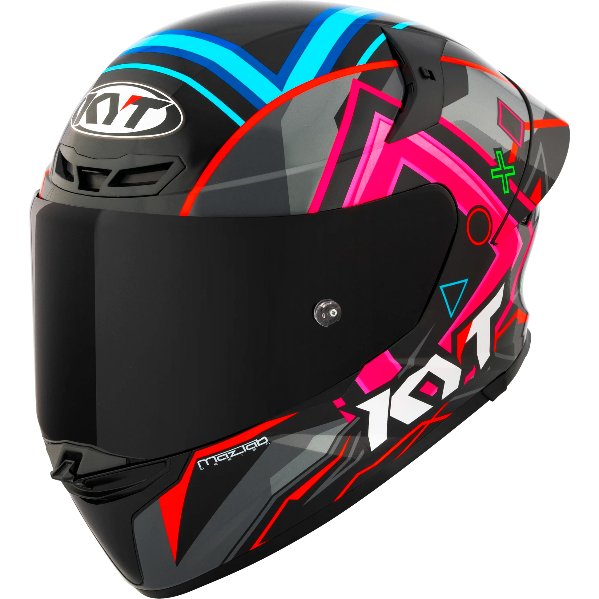 Front Left Quarter View of KYT TT-REVO Ratthapark Play Replica Motorcycle Helmet