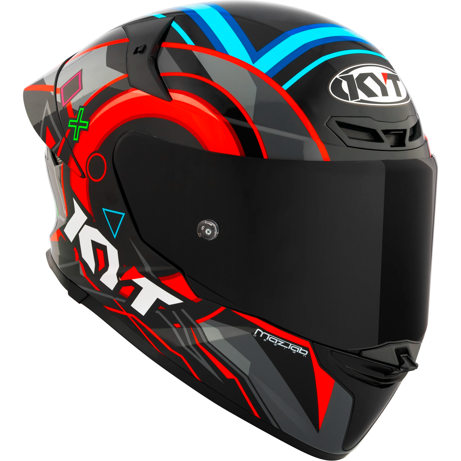 Front Right Quarter View of KYT TT-REVO Ratthapark Play Replica Motorcycle Helmet