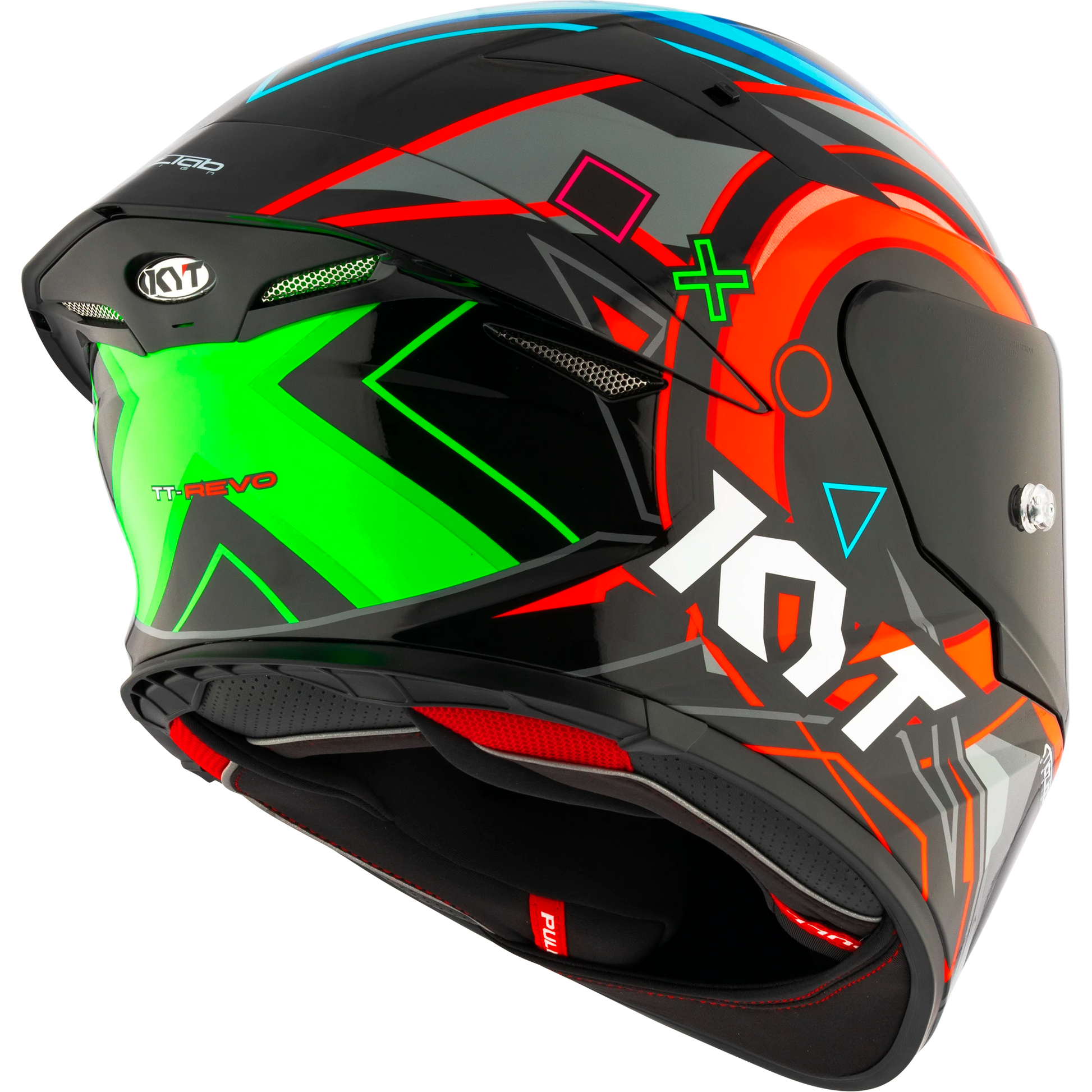 Rear Right Quarter View of KYT TT-REVO Ratthapark Play Replica Motorcycle Helmet