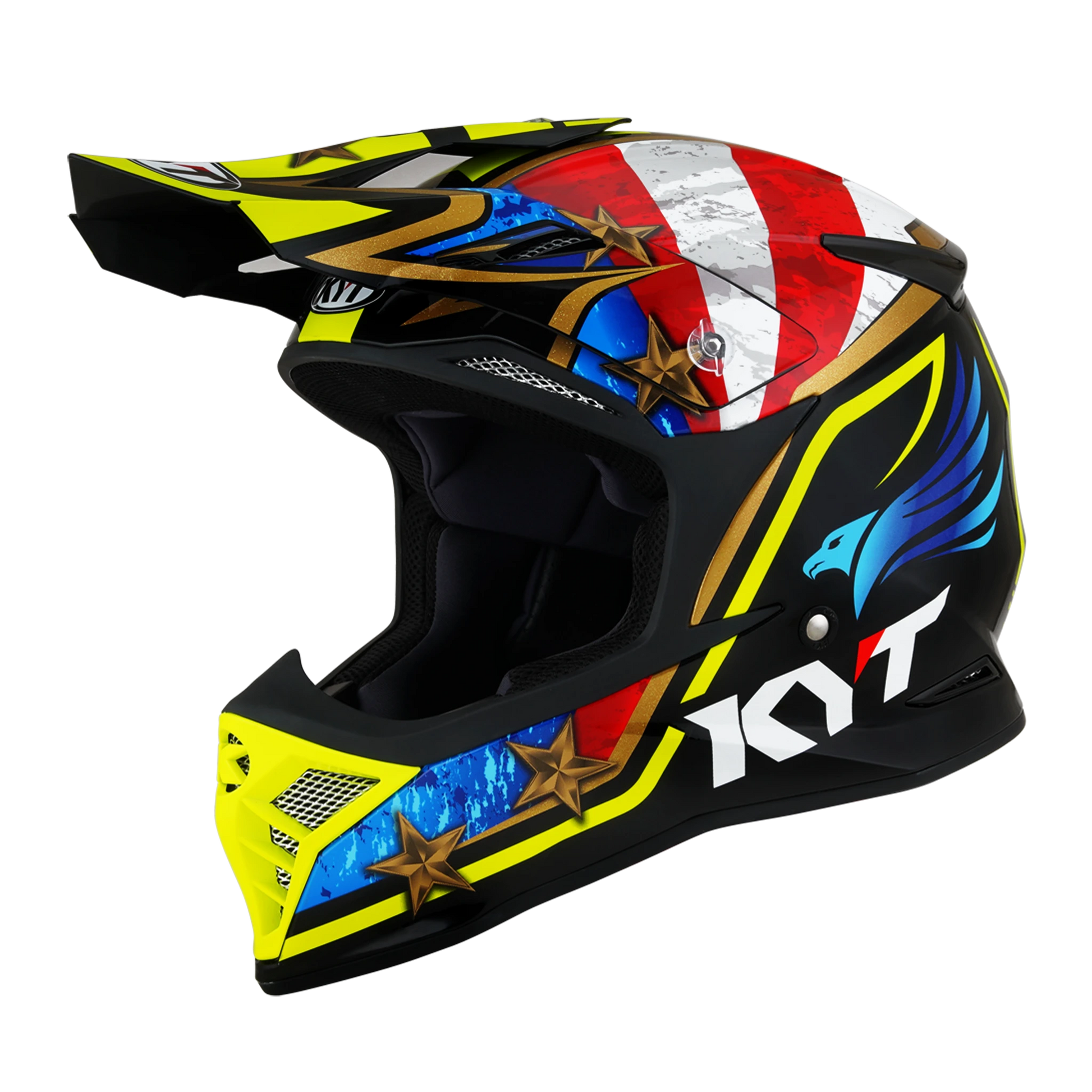 Front Left Quarter View of KYT Skyhawk Hi-Fly Motorcycle helmet