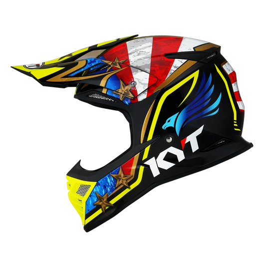 Left Side view of KYT Skyhawk Hi-Fly Motorcycle helmet