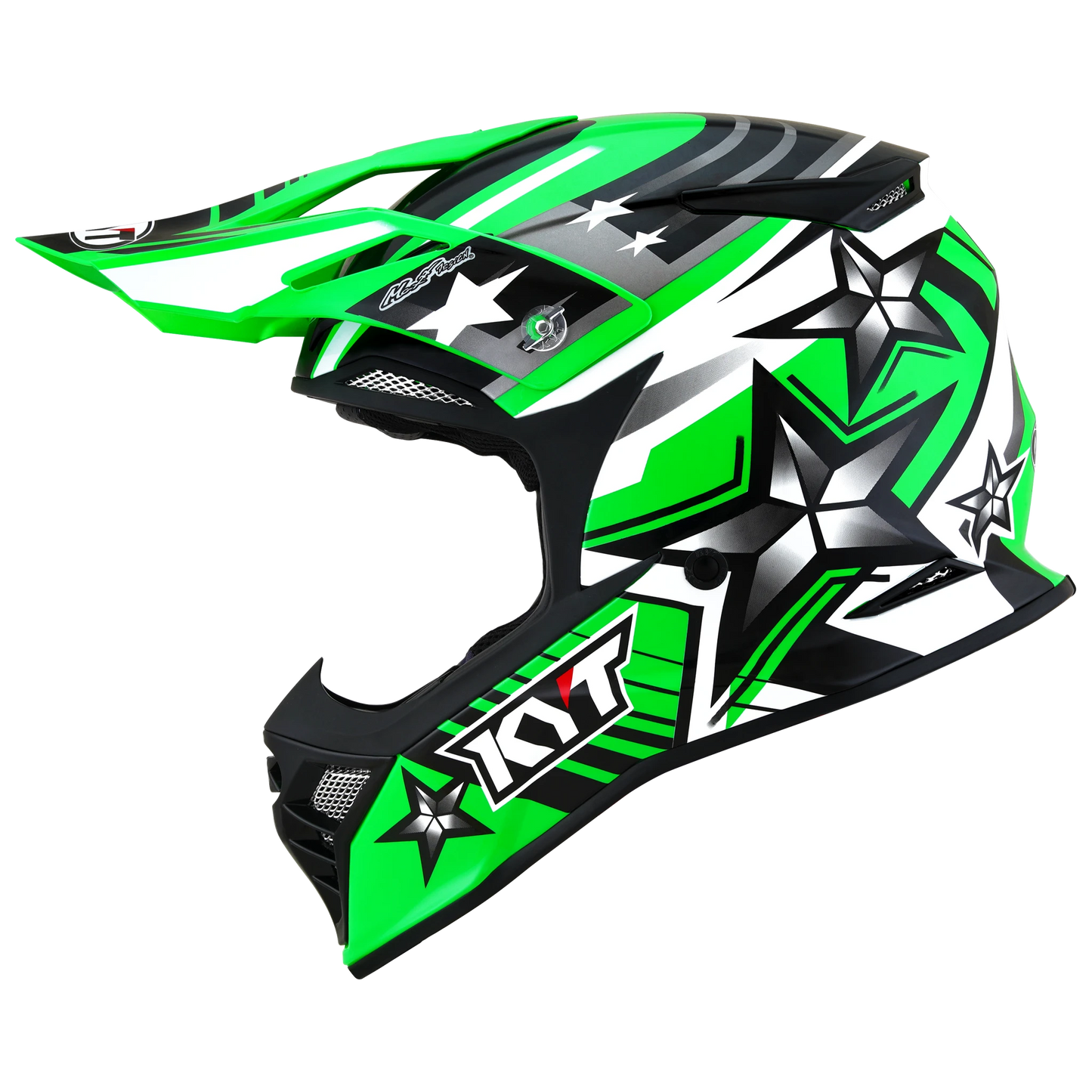 Left Side view of KYT Skyhawk Ardor Green Motorcycle helmet