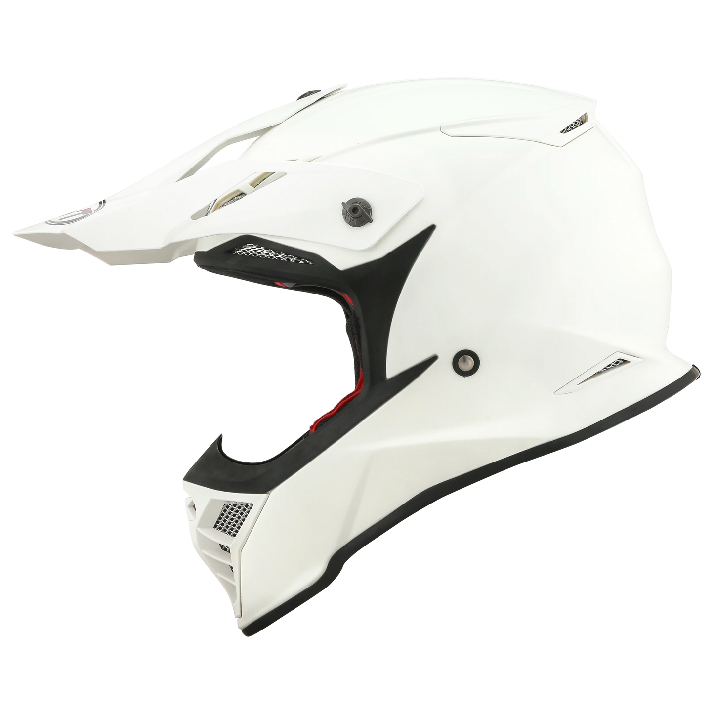 Left Side View of KYT Skyhawk Plain White Motorcycle helmet