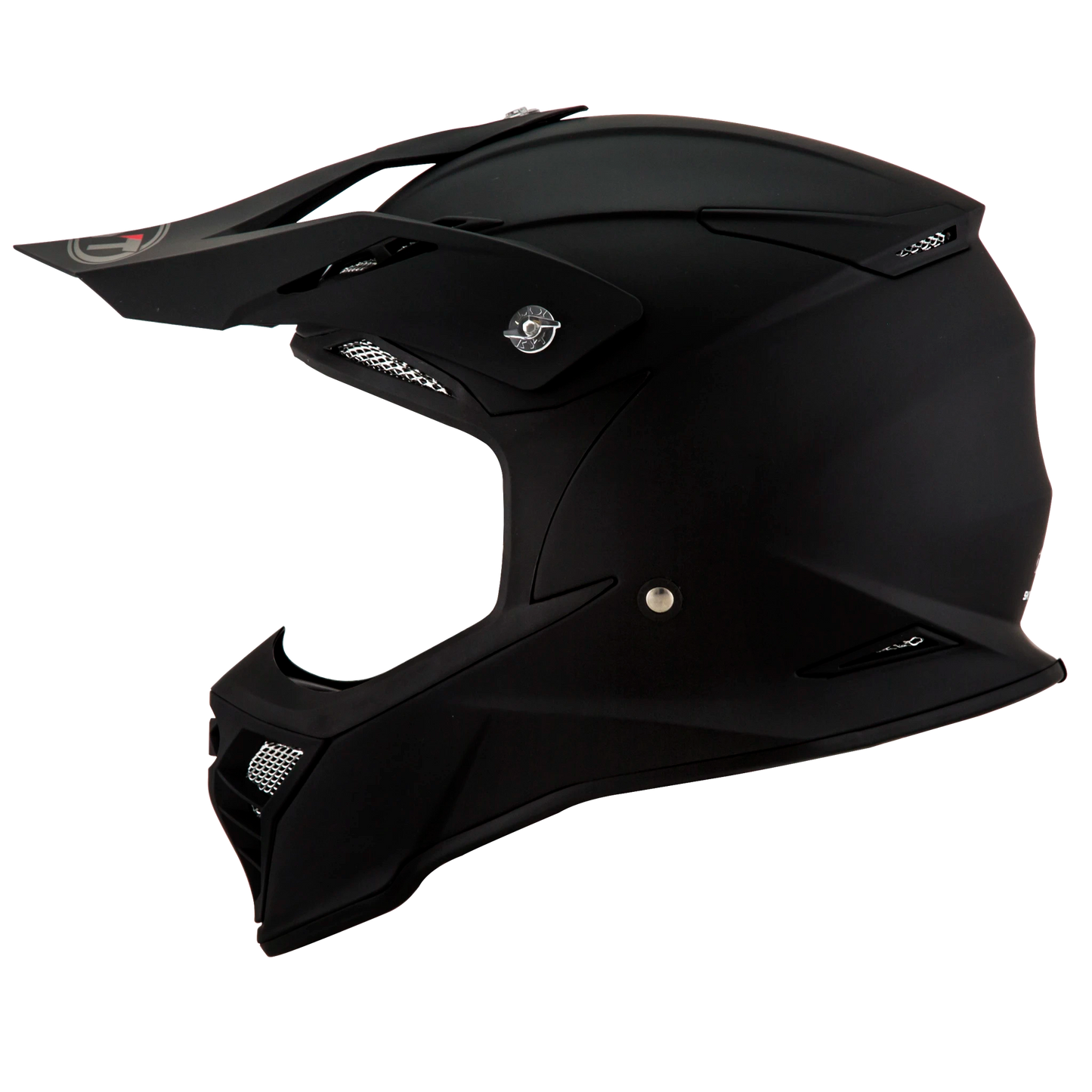 Left Side view of KYT Skyhawk Matte Black Motorcycle helmet