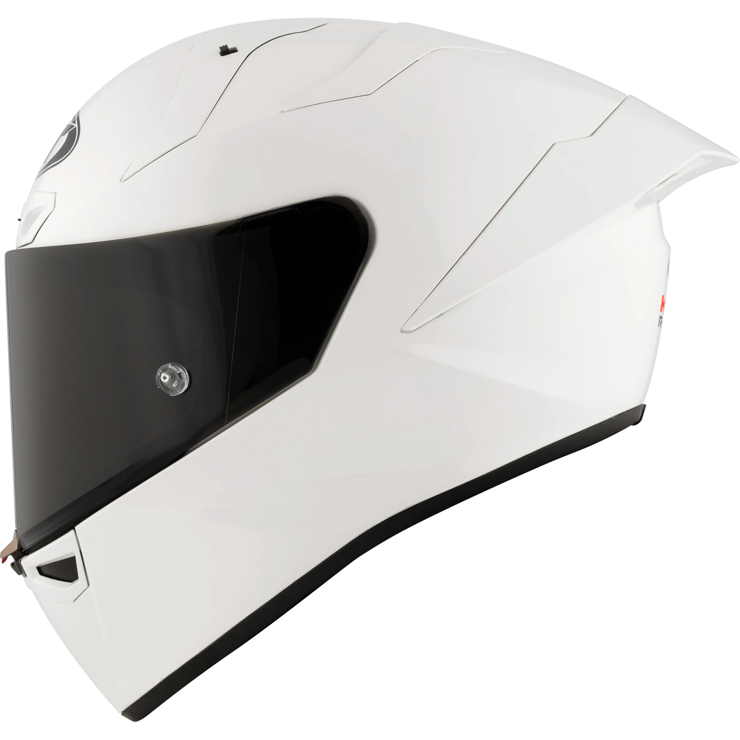 Left Side View of KYT KX-1 Plain White Motorcycle Helmet