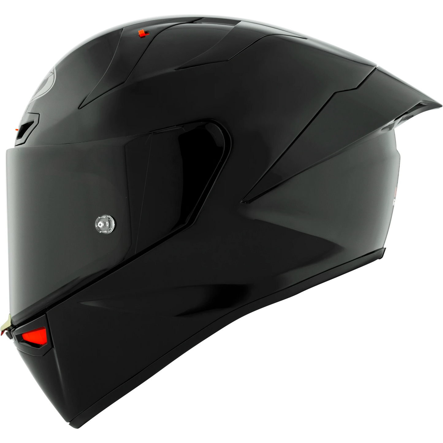 Left Side View of KYT KX-1 Plain Black Motorcycle Helmet
