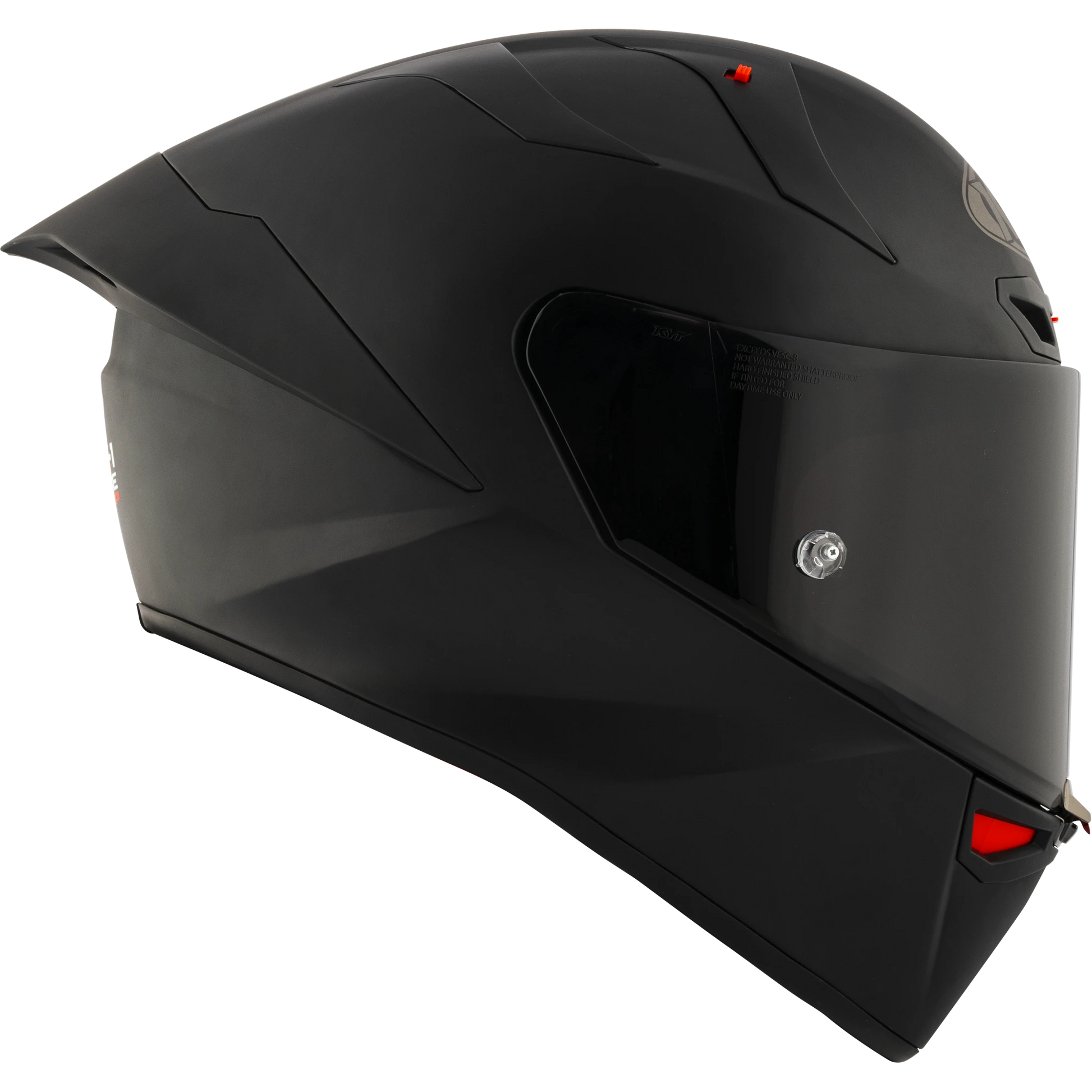 Right Side View of KYT KX-1 Plain Black Matte Motorcycle Helmet