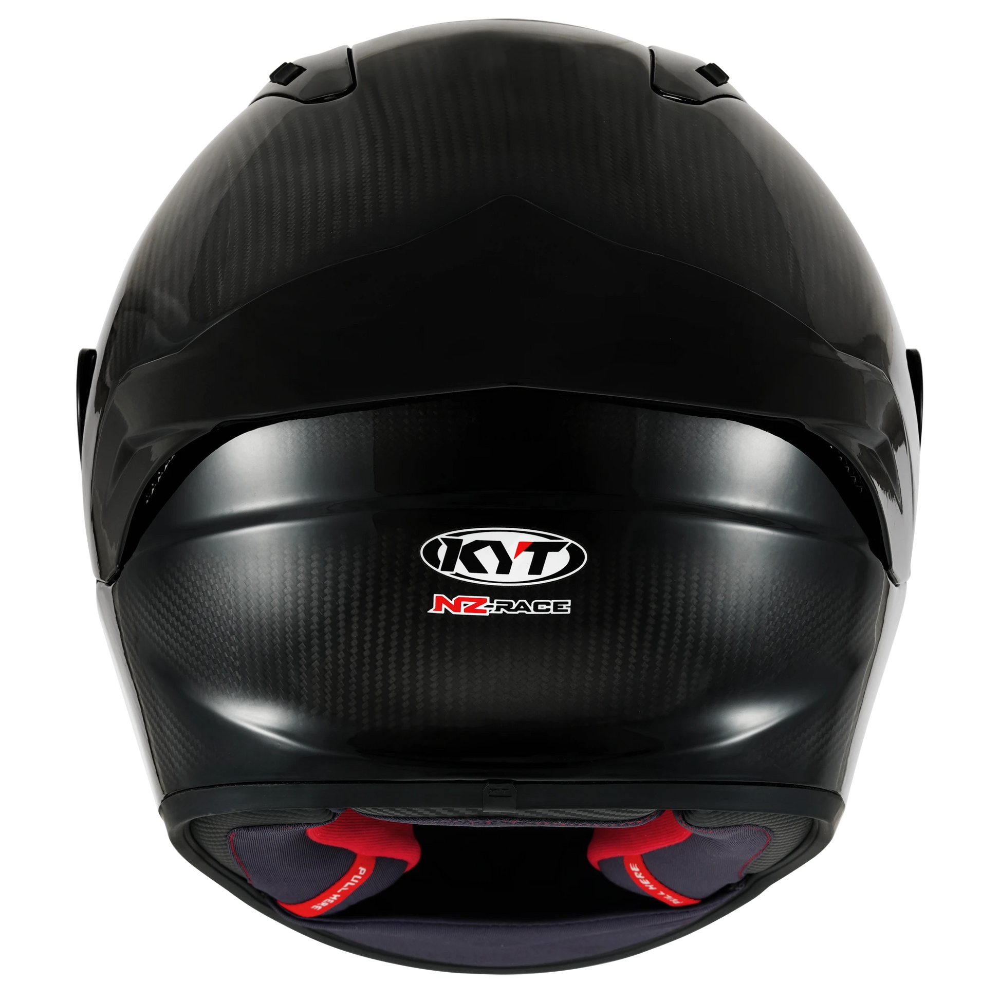 Rear View of KYT NZ-Race Carbon Glossy Motorcycle Helmet