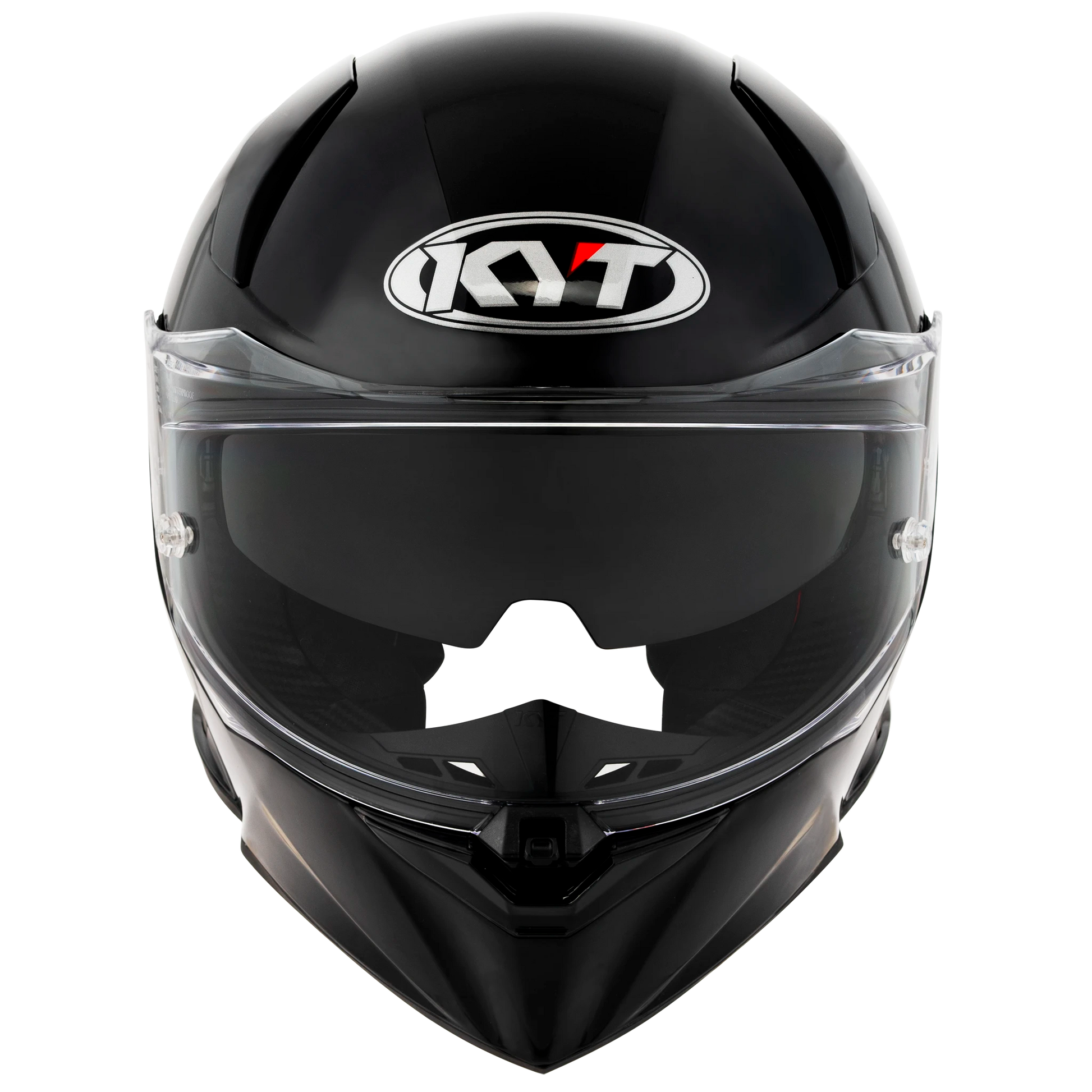 Front View of KYT R2R Matte Black Motorcycle Helmet
