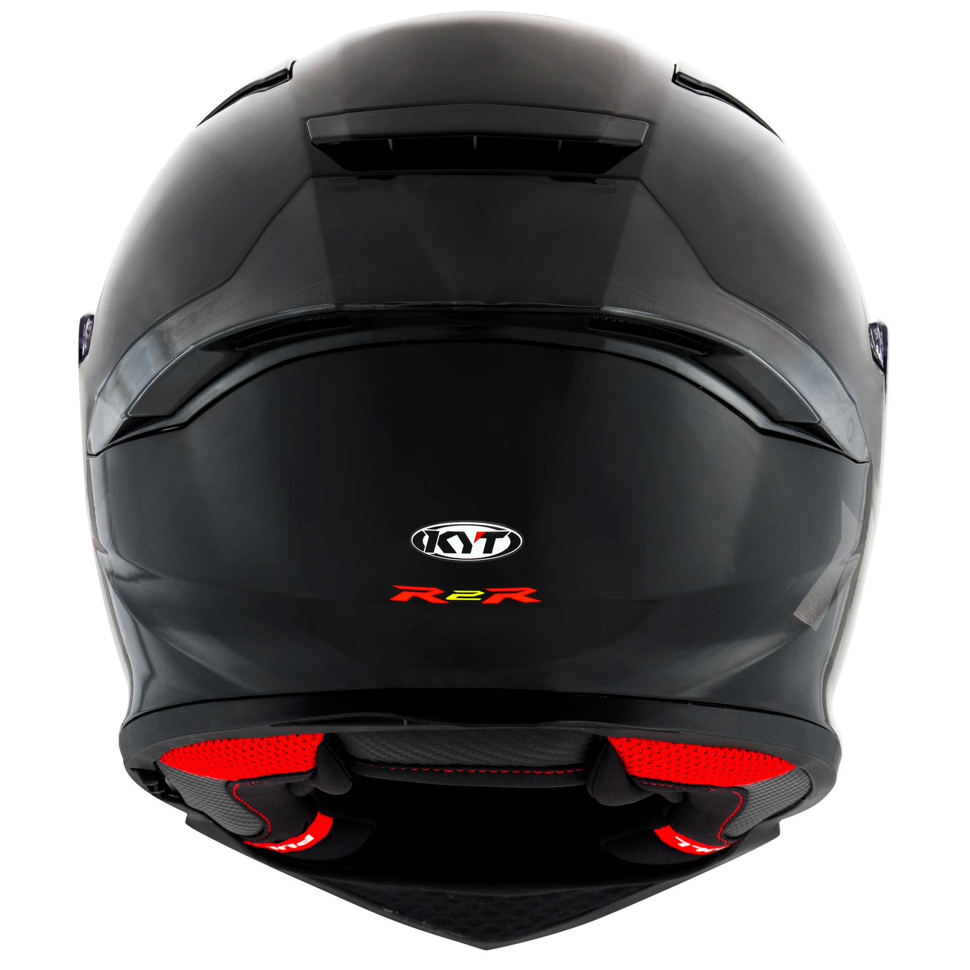 Rear View of KYT R2R Matte Black Motorcycle Helmet