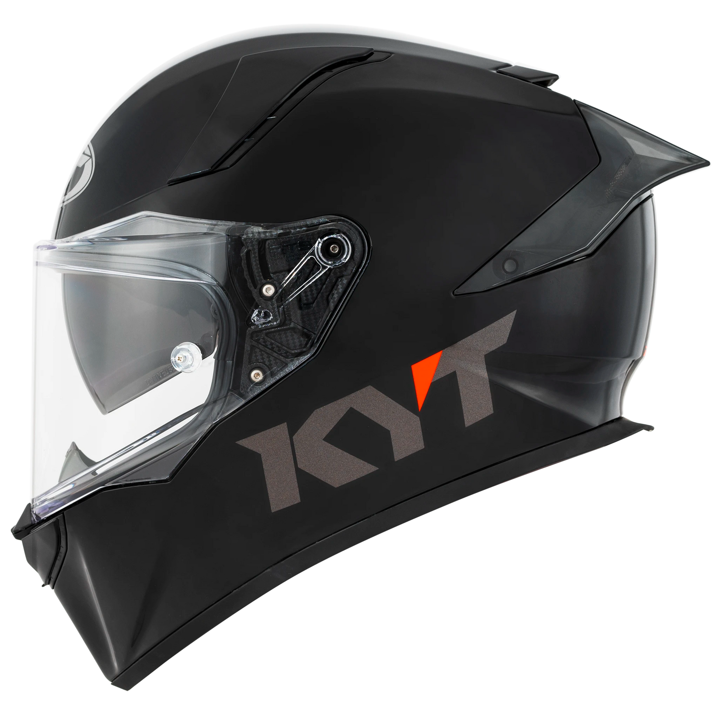 Left Side View of KYT R2R Matte Black Motorcycle Helmet