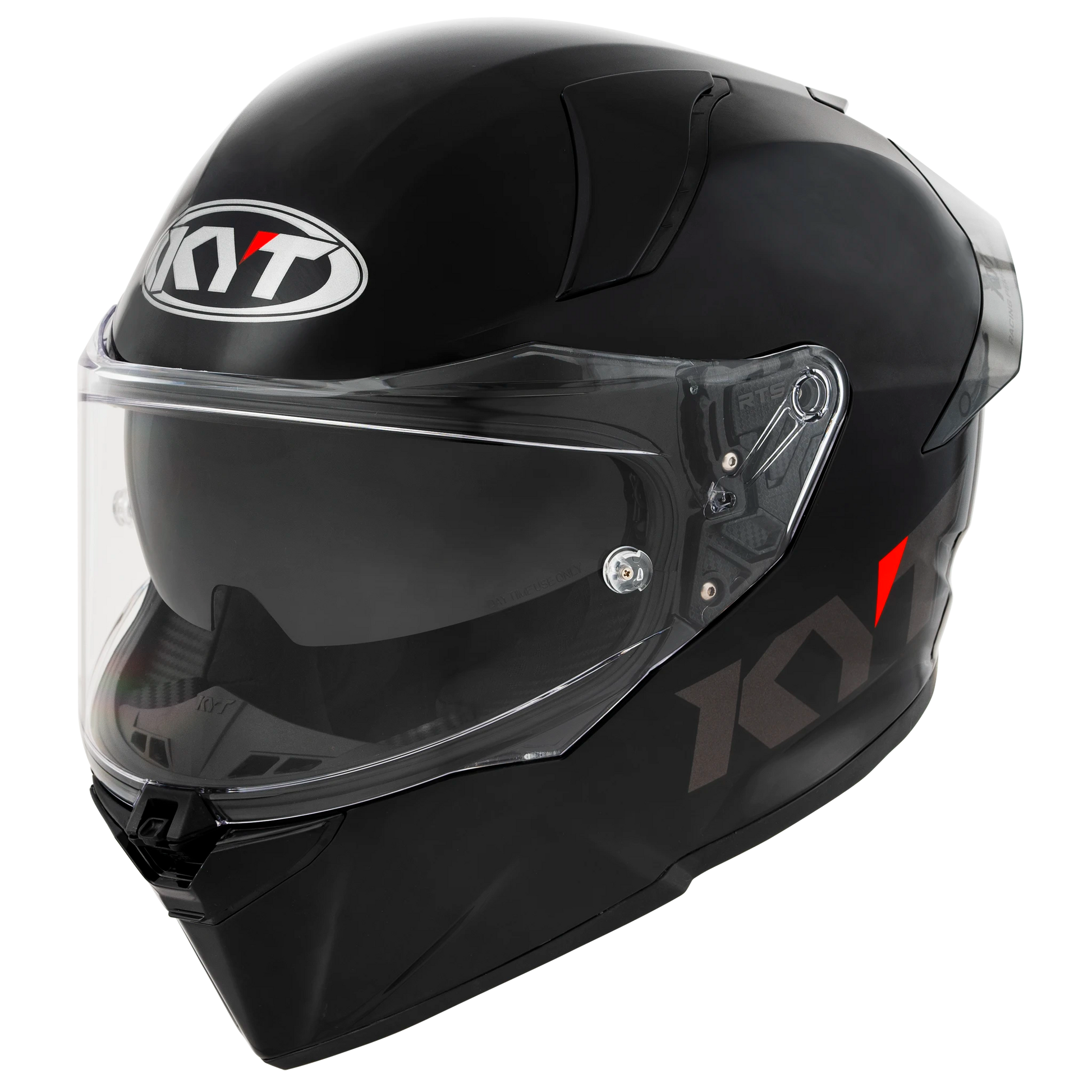 Front Left Quarter View of KYT R2R Matte Black Motorcycle Helmet