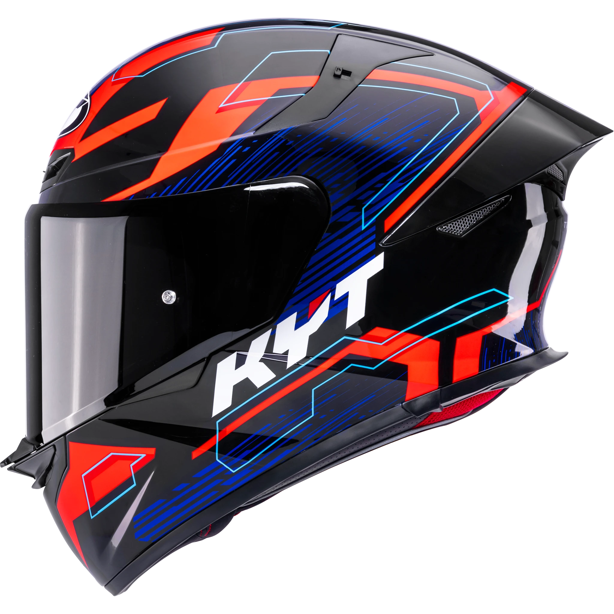 KYT TT-REVO Speeding Adult Street Helmets Black / Red / Blue / Large