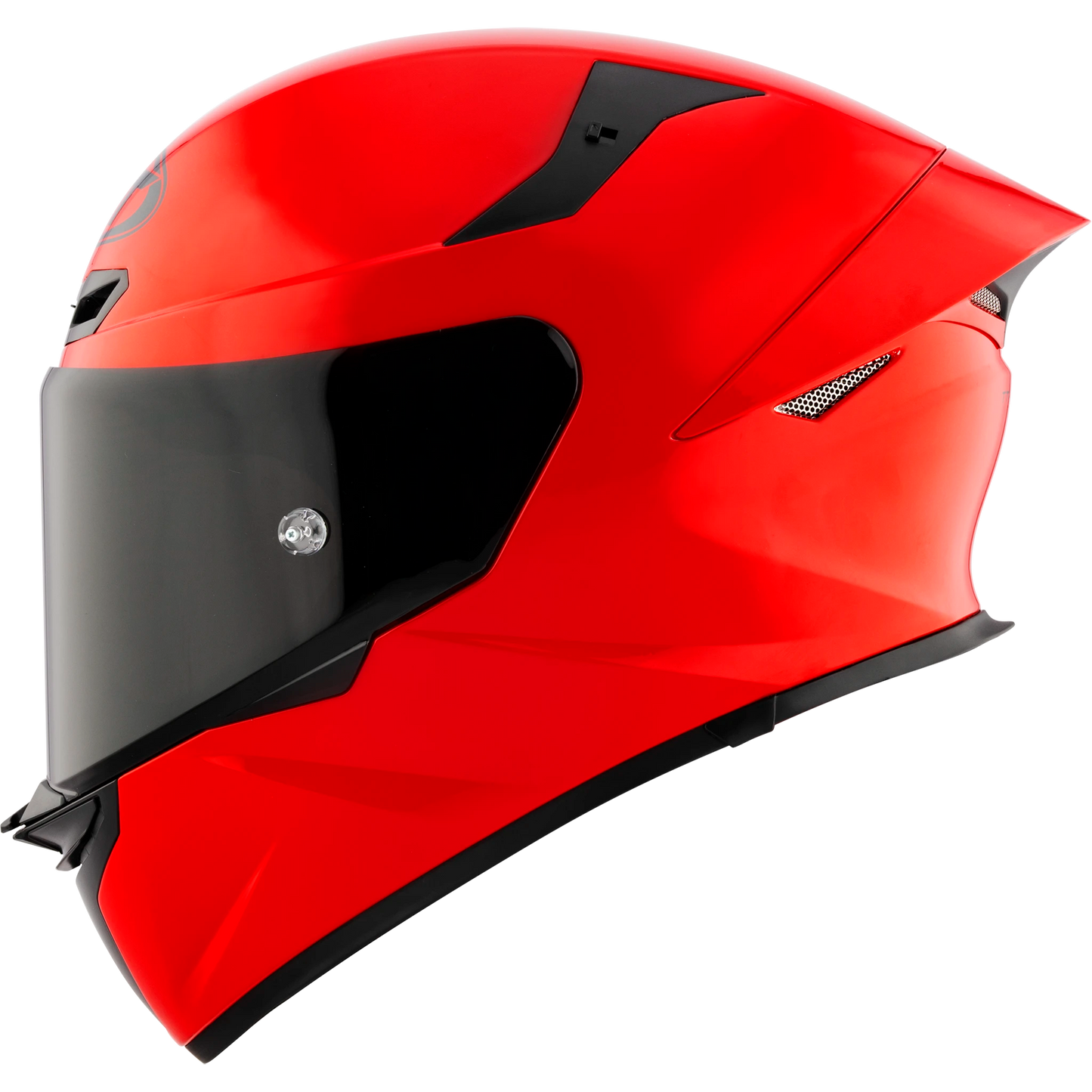 Left Side View of KYT TT-REVO motorcycle helmet in Gara Red