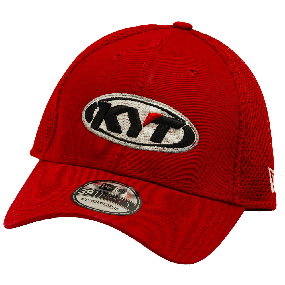 Front Quarter View of KYT Red StretchFit Hat