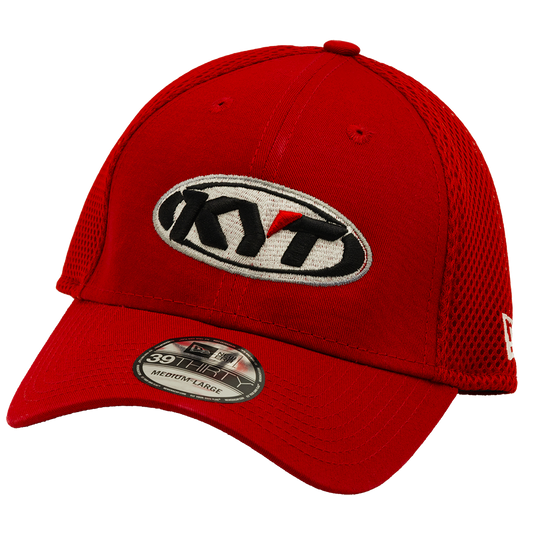 Front Quarter View of KYT Red StretchFit Hat