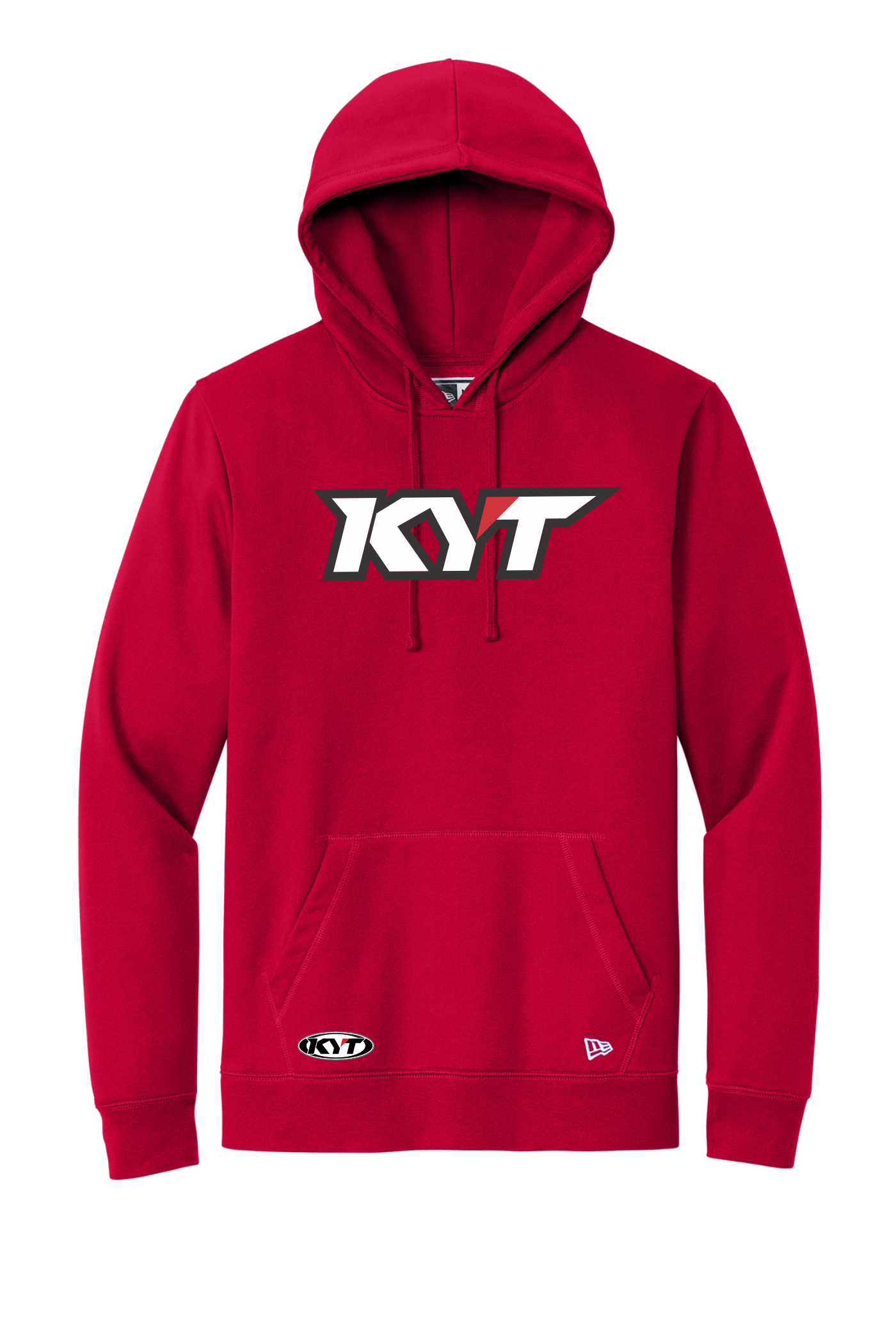 Red hoodie with KYT logo