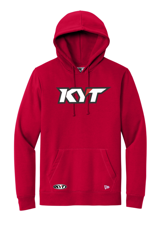 Red hoodie with KYT logo