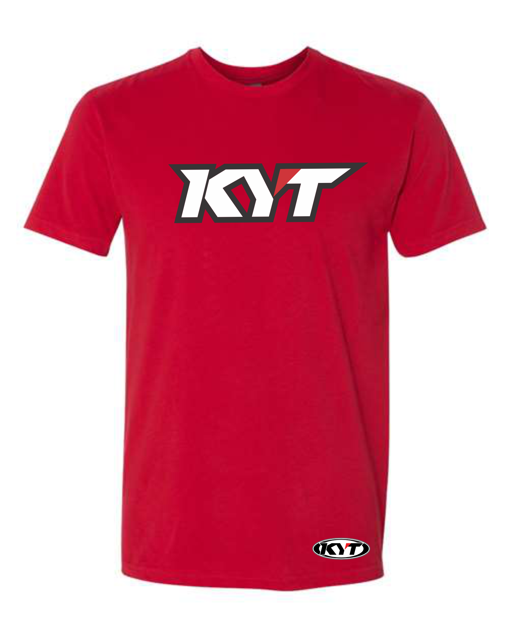 Red t-shirt with KYT logo