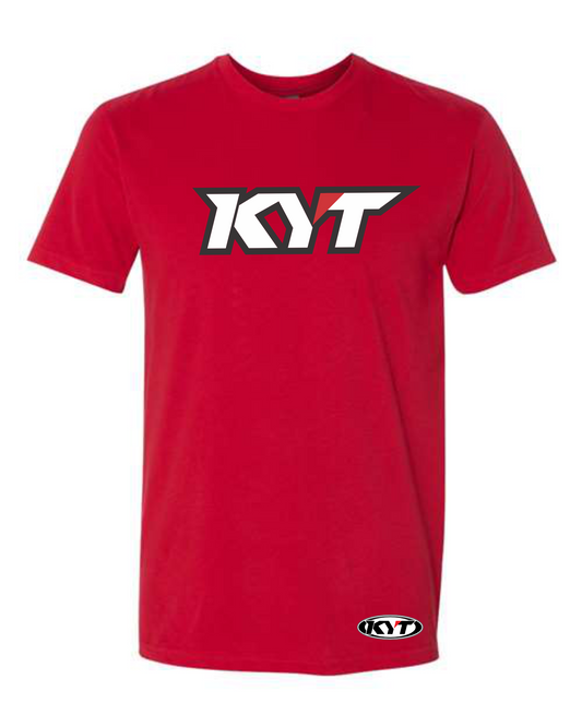 Red t-shirt with KYT logo