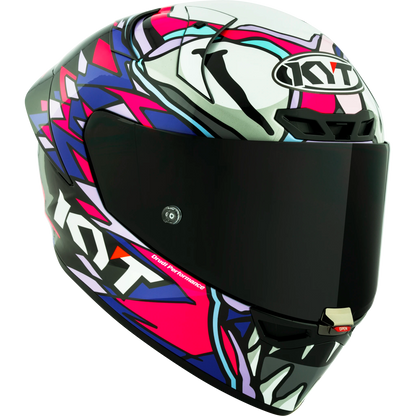 Front Right Quarter View of KYT KX-1 Bastianini 2023 Replica Motorcycle Helmet