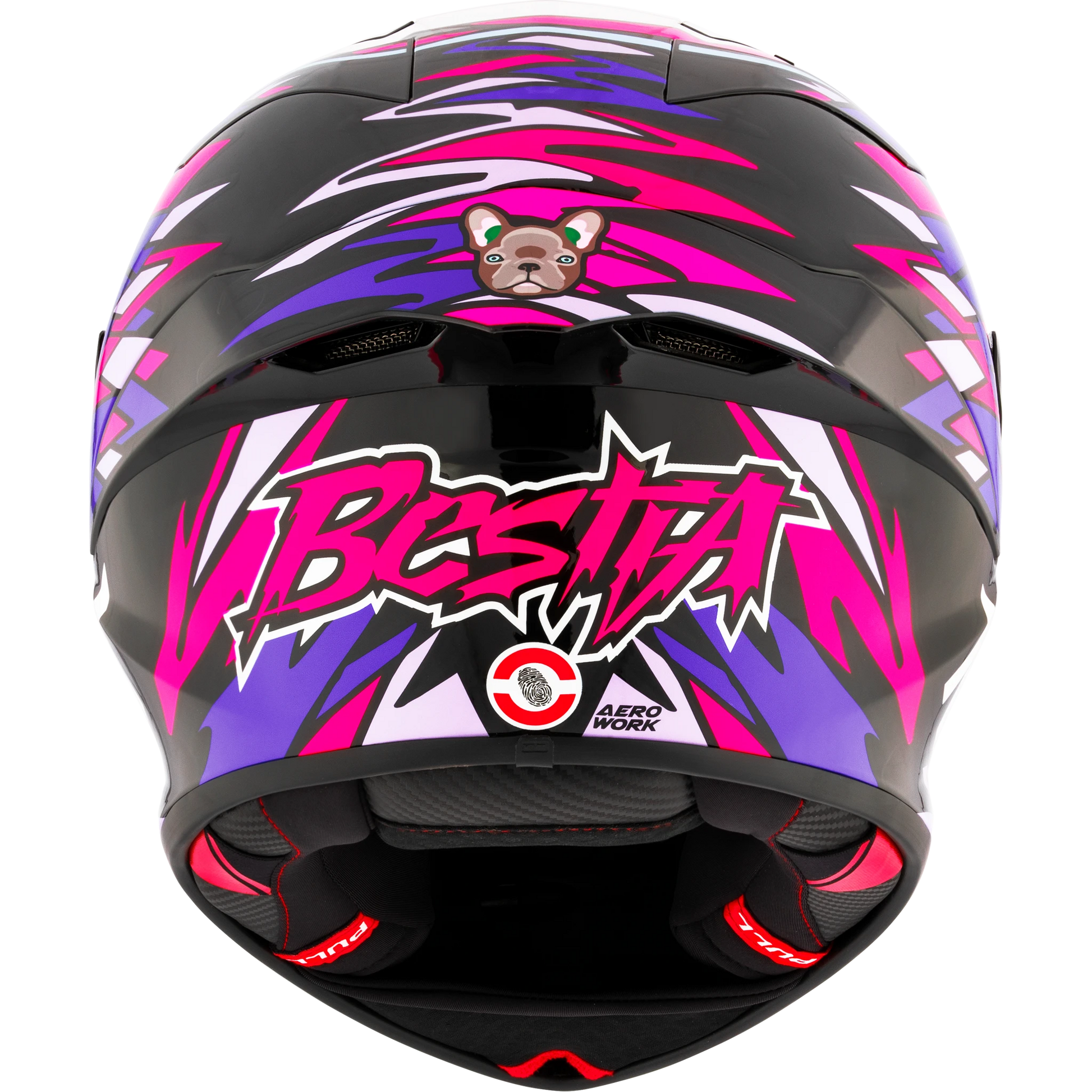 Rear View of KYT KX-1 Bastianini 2023 Replica Motorcycle Helmet
