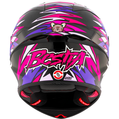 Rear View of KYT KX-1 Bastianini 2023 Replica Motorcycle Helmet