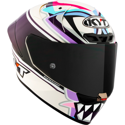 Front Right Quarter View of KYT KX-1 Bastianini 2024 Replica Motorcycle Helmet