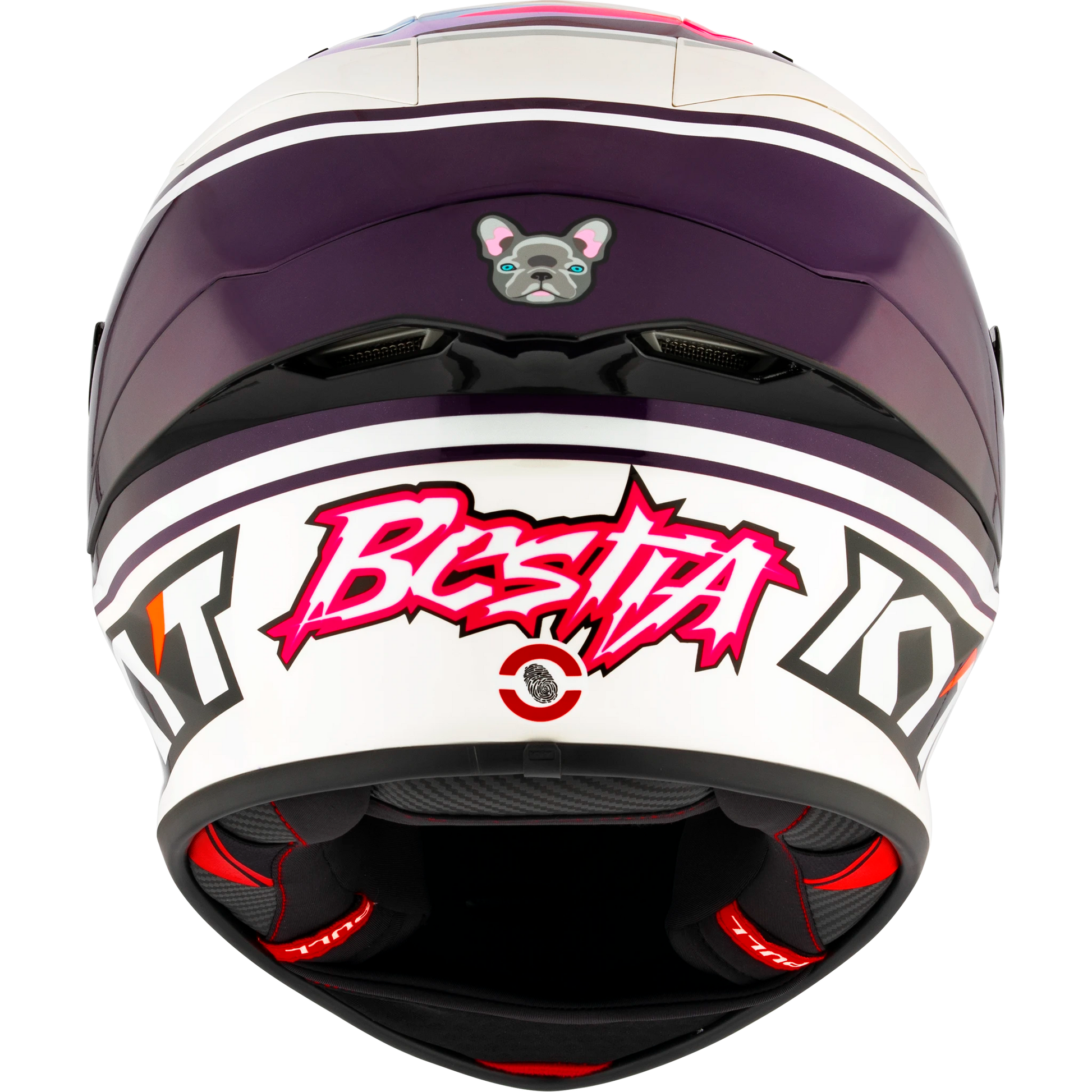 Rear View of KYT KX-1 Bastianini 2024 Replica Motorcycle Helmet