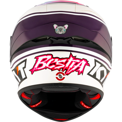 Rear View of KYT KX-1 Bastianini 2024 Replica Motorcycle Helmet