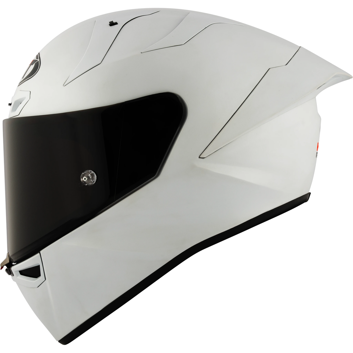 Left Side View of KYT KX-1 Crystal White Matte Motorcycle Helmet