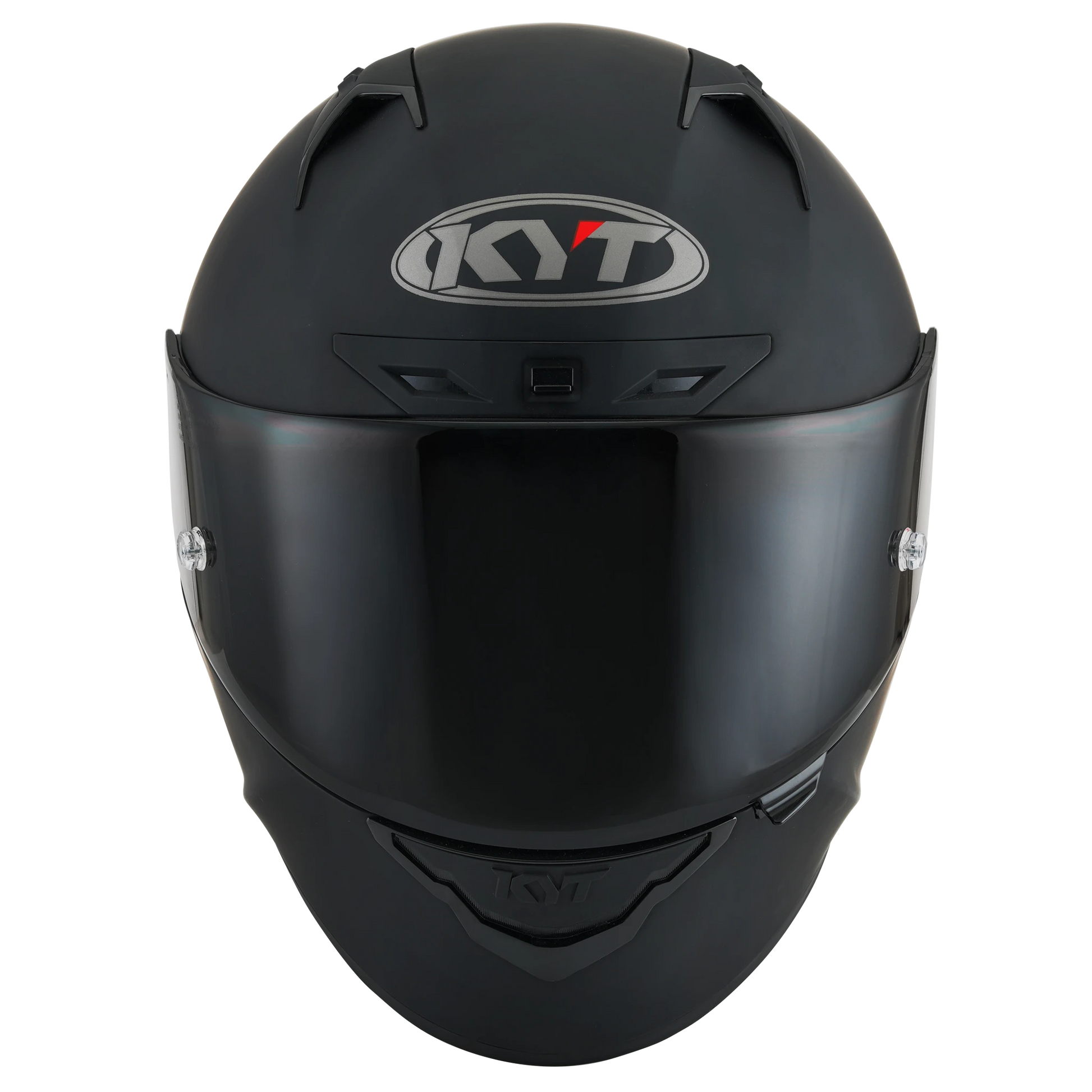 Front View of KYT NZ-Race Matte Black Motorcycle Helmet