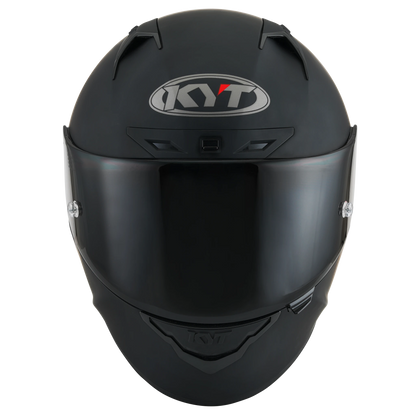 Front View of KYT NZ-Race Matte Black Motorcycle Helmet
