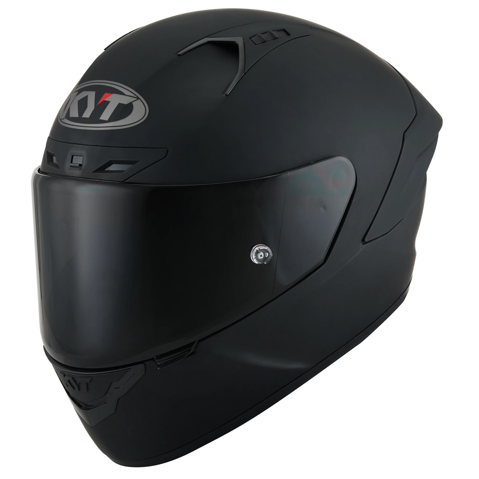Front Left Quarter View of KYT NZ-Race Matte Black Motorcycle Helmet
