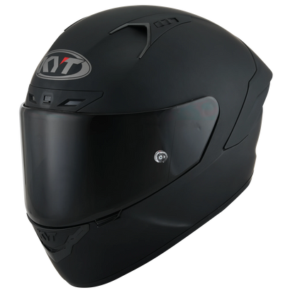 Front Left Quarter View of KYT NZ-Race Matte Black Motorcycle Helmet