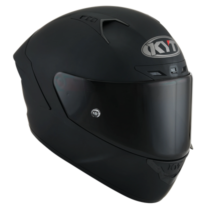 Front Right Quarter View of KYT NZ-Race Matte Black Motorcycle Helmet