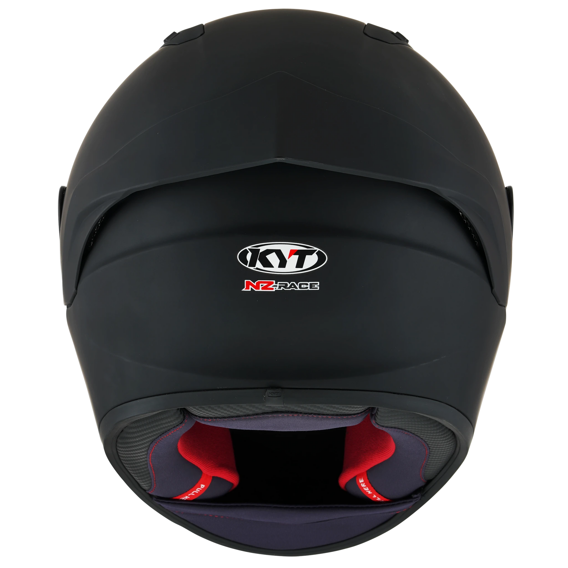 Rear View of KYT NZ-Race Matte Black Motorcycle Helmet