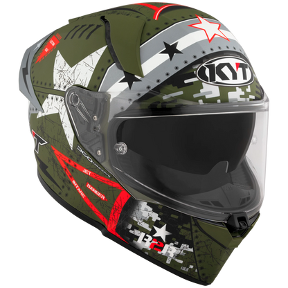black and green motorcycle helmets KYT R2R Full Face Motorcycle Helmets