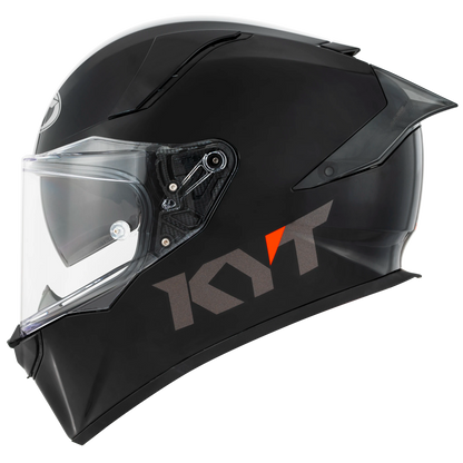 Left Side View of KYT R2R Plain Black Motorcycle Helmet