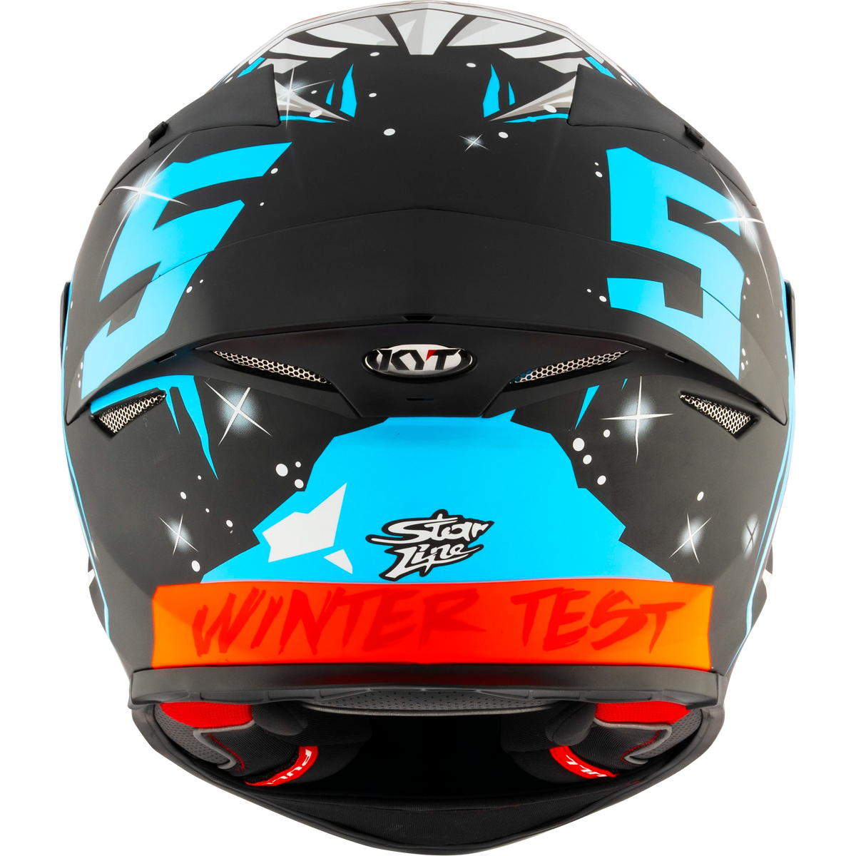 Rear View of KYT TT-REVO Masia Winter Test Motorcycle Helmet